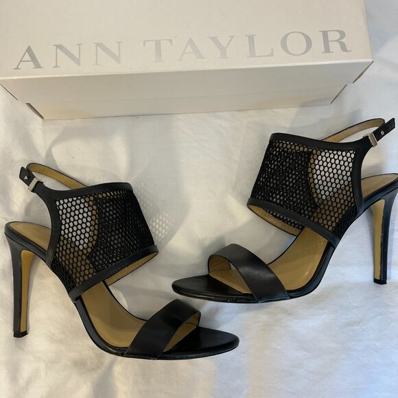 Ann Taylor "Leigh" Mesh Slingback Black Sandals - Size 10M - Picture 13 of 15
